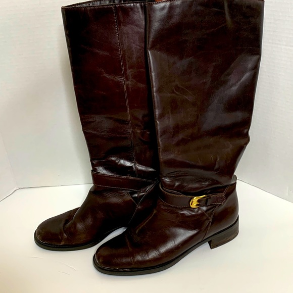 Etienne Aigner Brown Leather Mid Calf 